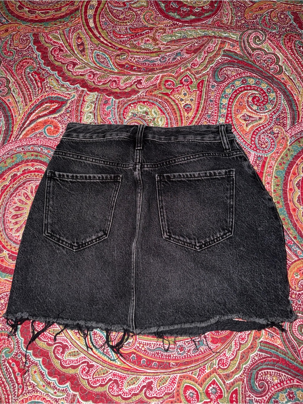 PacSun Black Distressed Denim Mini Skirt - Women's - Picture 3 of 3